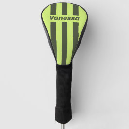 Retro Moos-Fade-Dreipinstreifen mit Namen Golf Headcover