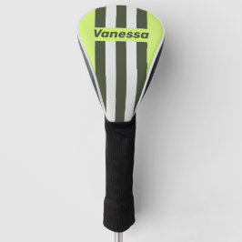 Retro Moos-Fade-Pin-Streifen mit Namen Golf Headcover
