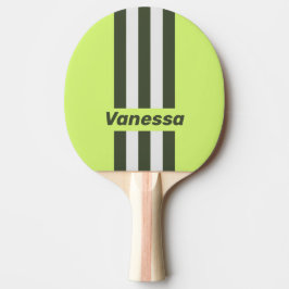 Retro Moos Fade Pin Streifen mit Namen Tischtennis Schläger