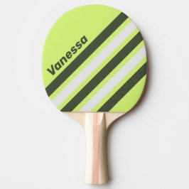 Retro Moos-Fade Schräge Streifen mit Namen Tischtennis Schläger