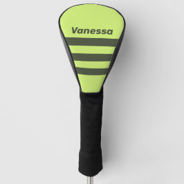 Retro Moos-Fade-Streifen mit Namen Golf Headcover