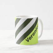 Retro Moos-Fade-Streifen mit Namen Kaffeetasse (VorderseiteRechts)