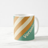 Retro Moos Streifen mit Namen Kaffeetasse (VorderseiteRechts)