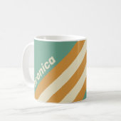 Retro Moos Streifen mit Namen Kaffeetasse (Vorderseite Links)