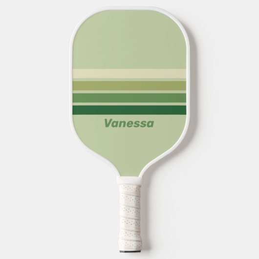 Retro-Moos über Rainbow mit Name Pickleball Schläger (Vorderseite)