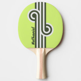 Retro-Moose-Fade-Schleife mit Namen Tischtennis Schläger