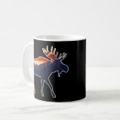 Retro Moose Forest Landscape Wilderness Silhouette Kaffeetasse (Vorderseite Links)