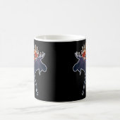 Retro Moose Forest Landscape Wilderness Silhouette Kaffeetasse (Mittel)