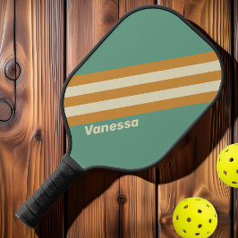 Retro-Moosstreifen mit Namen Pickleball Schläger