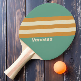Retro-Moosstreifen mit Namen Tischtennis Schläger