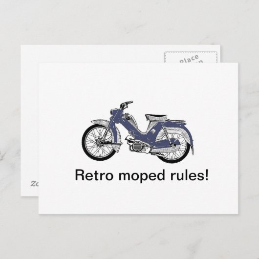 Retro Moped Postkarte (Vorne/Hinten)