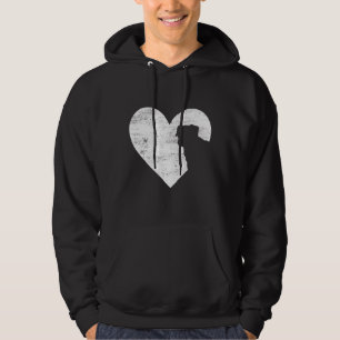 Retro Mops Hund Herz Valentinstag Hund Lover Hoodie