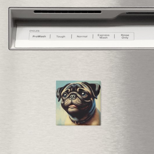 Retro-Mops-Malerei Magnet (In Situ (Geschirrspüler))