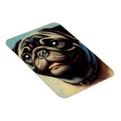 Retro-Mops-Malerei Magnet (Rechte Seite)