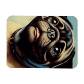 Retro-Mops-Malerei Magnet (Horizontal)