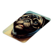 Retro-Mops-Malerei Magnet (Linke Seite)