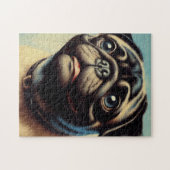 Retro-Mops-Malerei Puzzle (Horizontal)