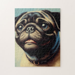 Retro-Mops-Malerei Puzzle