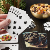 Retro-Mops-Malerei Spielkarten (In Situ)