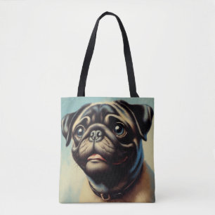 Retro-Mops-Malerei Tasche