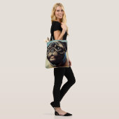 Retro-Mops-Malerei Tasche (Am Model)