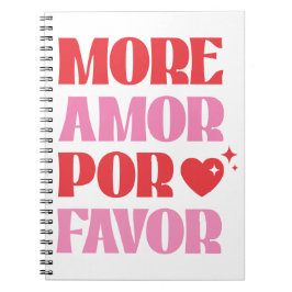 Retro More Amor Por Gevor Red and Pink Trendy Notizblock