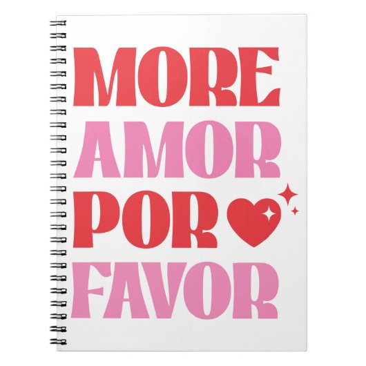 Retro More Amor Por Gevor Red and Pink Trendy Notizblock (Vorderseite)