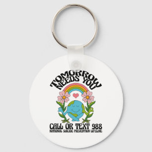 Retro Morgen Braucht Dich 988 Suizidprävention Auf Schlüsselanhänger
