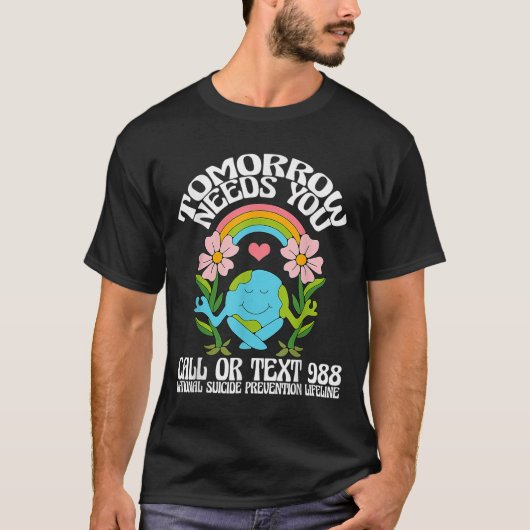 Retro Morgen Braucht Dich 988 Suizidprävention Aw T-Shirt (Vorderseite)
