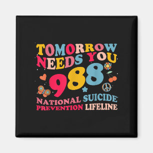 Retro Morgen Braucht Dich 988 Suizidprävention Magnet