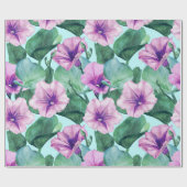Retro Morning Glory Floral Geschenkpapier (Flach)