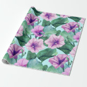 Retro Morning Glory Floral Geschenkpapier (Ungerollt)