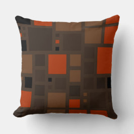 Retro Mosaik quadriert | Brown Orange Kissen