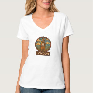 Retro Mosaik-Style Big Ben T - Shirt