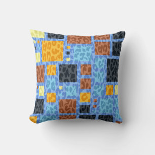 Retro-Mosaikplätze Leopard Print Kissen