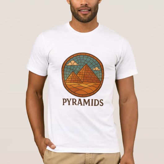 Retro-Mosaikpyramiden des ägyptischen T - Shirt (Vorderseite)