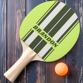 Retro Moss Fade Board Streifen mit Namen Tischtennis Schläger