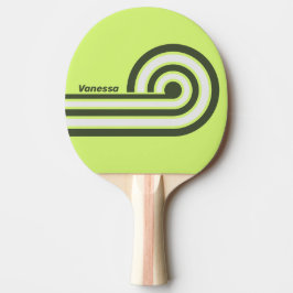 Retro-Moss-Fade-Curl-Streifen mit Namen Tischtennis Schläger