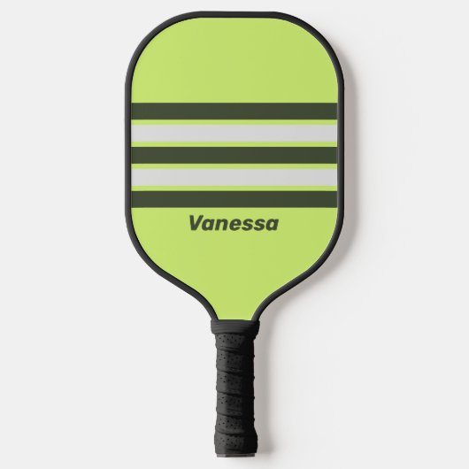 Retro Moss Fade durch Strichen mit Name Pickleball Schläger (Vorderseite)