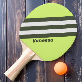 Retro Moss Fade Stripes mit Namen Tischtennis Schläger