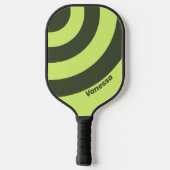Retro Moss Fade Three Circle Strip mit Name Pickleball Schläger (Rückseite)