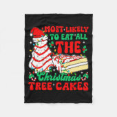 Retro Most Likely To Eat All The Christmas Tree Ca Fleecedecke (Vorderseite)