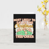 Retro Most Likely To Eat All The Christmas Tree Ca Karte (Gelbe Blume)
