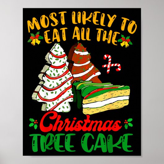Retro Most Likely To Eat All The Christmas Tree Ca Poster (Vorne)
