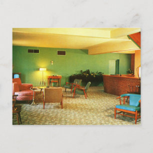Retro Motel Lobby, Athen, GA Vintag Postkarte