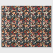 Retro Moth & Dragonfly Blumenmuster Geschenkpapier (Flach)