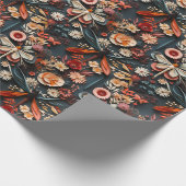 Retro Moth & Dragonfly Blumenmuster Geschenkpapier (Ecke)