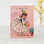 Retro Mother Day Grußkarte Karte (Gelbe Blume)