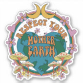 Retro Mother Earth Graphic der 70er Aufkleber (Vorderseite)