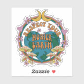 Retro Mother Earth Graphic der 70er Aufkleber (Blatt)